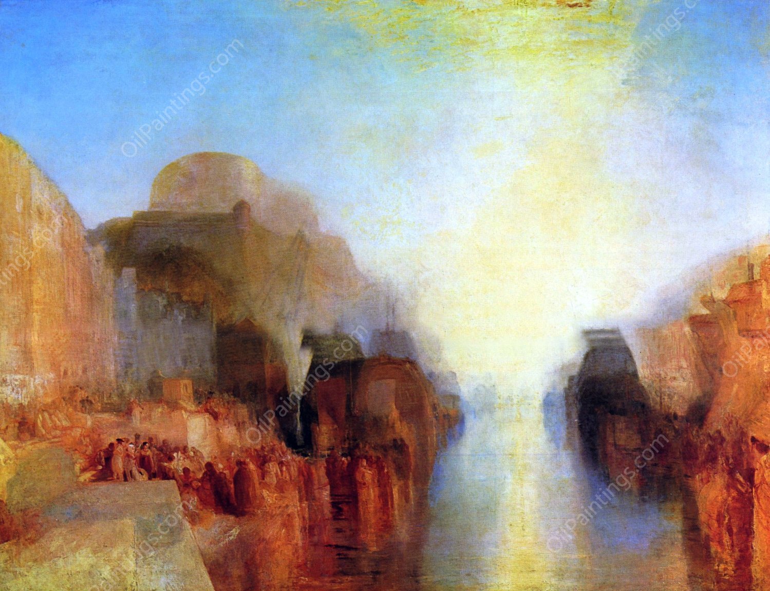 The Harbour of Brest The Quayside and Chateau by Joseph Mallord William Turner - Hand-Painted Oil Painting Reproduction