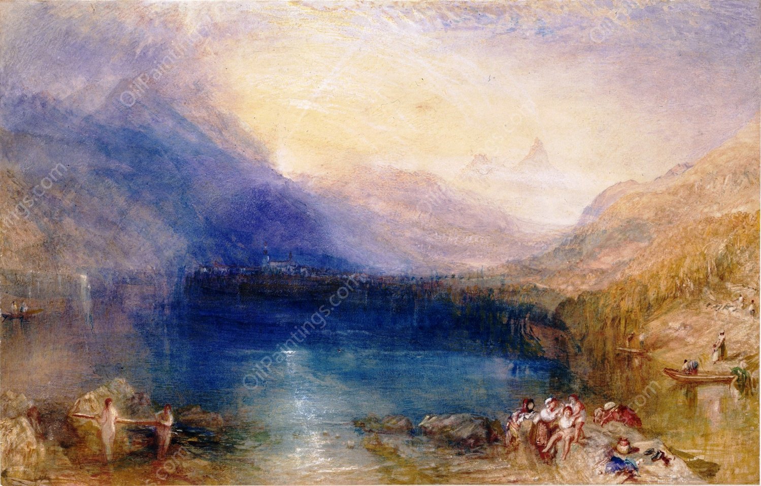 The Lake of Zug, Early Morning by Joseph Mallord William Turner - Hand-Painted Oil Painting Reproduction
