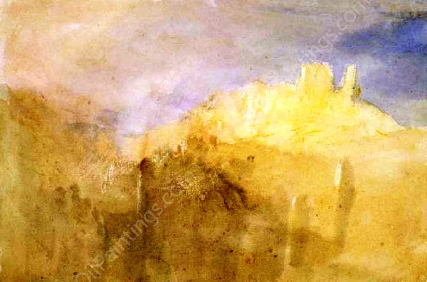 The Yellow Castle', Beilstein on the Moselle by Joseph Mallord William Turner - Hand-Painted Oil Painting Reproduction