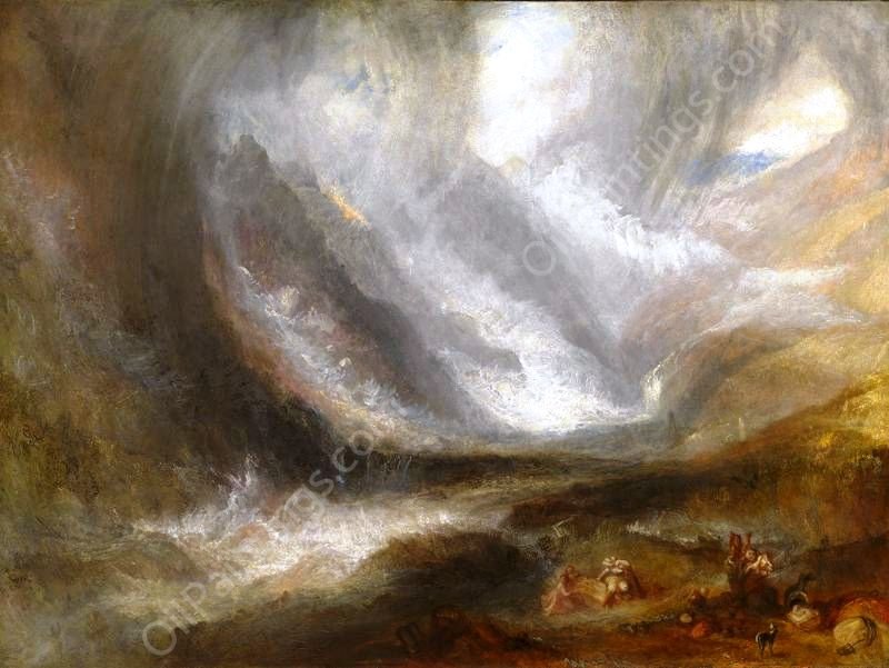 Valley of Aosta: Snowstorm, Avalanche and Thunderstorm by Joseph Mallord William Turner - Hand-Painted Oil Painting Reproduction