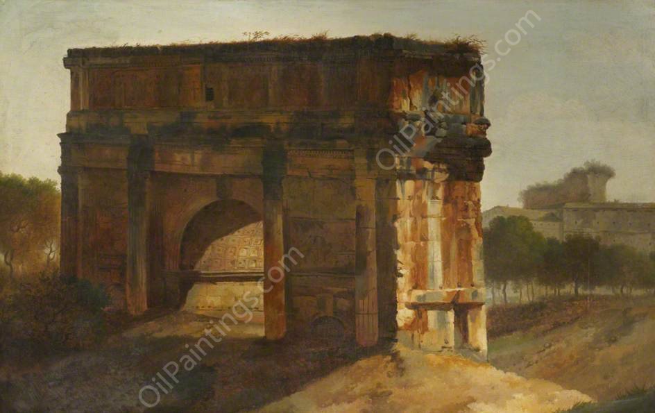 The Arch of Septimus Severus, Rome by Joseph Michael Gandy - Hand-Painted Oil Painting Reproduction