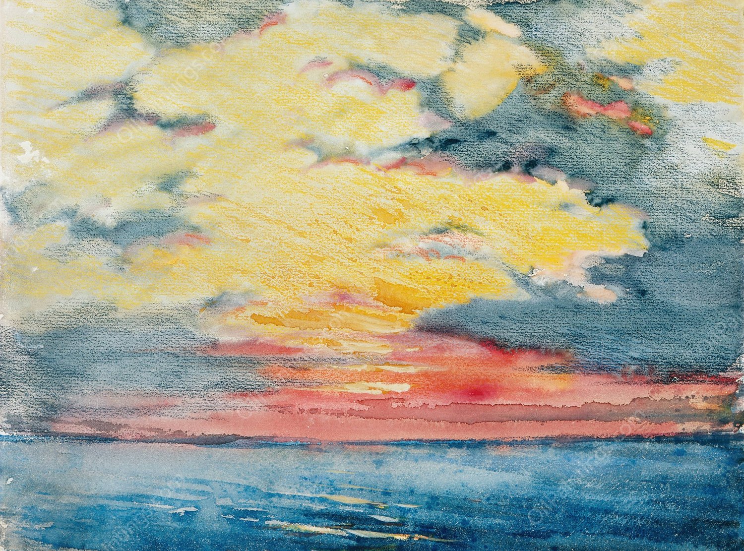 Sunset, Acapulco  by Joseph Pennell - Hand-Painted Oil Painting Reproduction