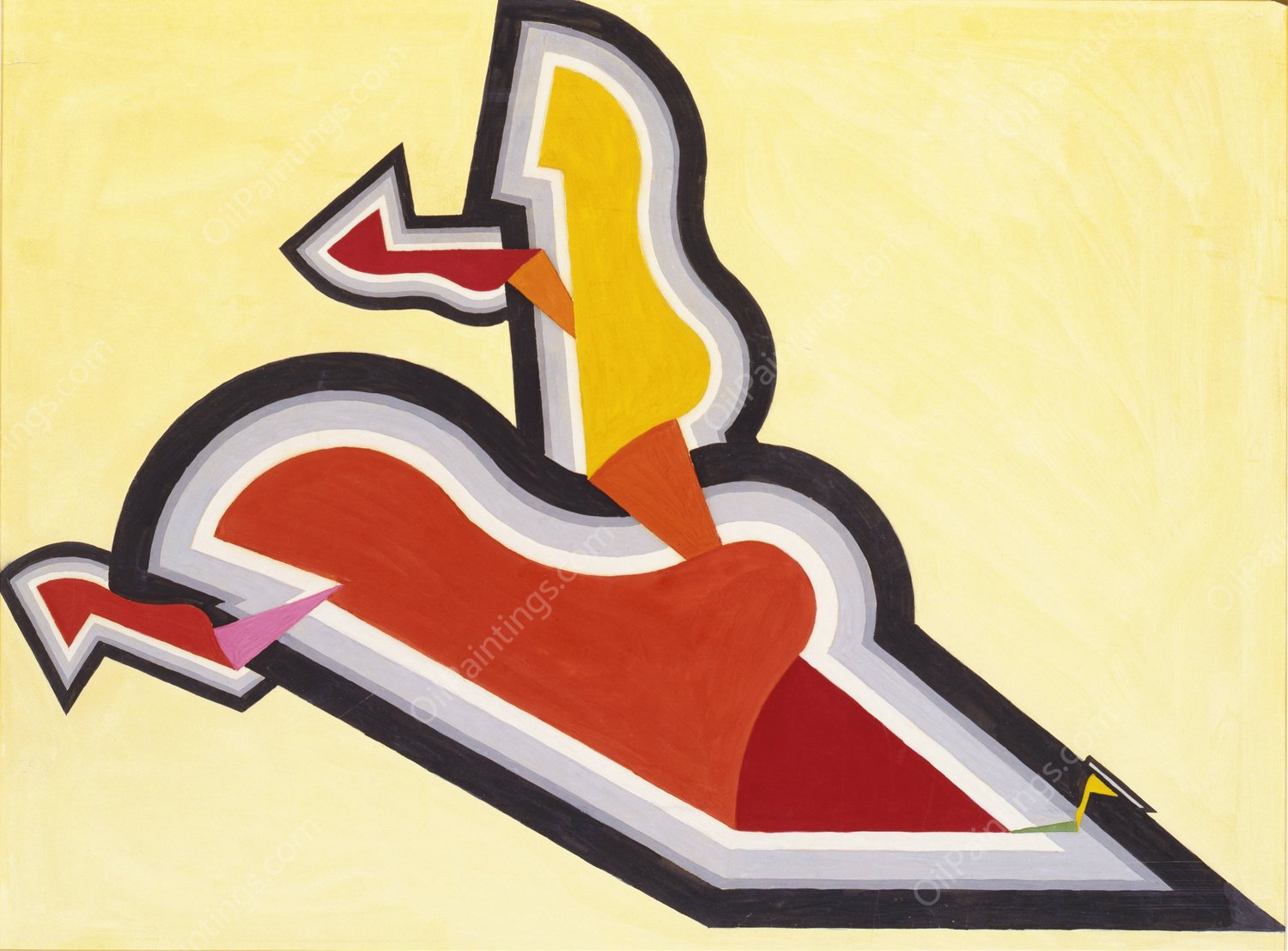 Study in Rhythm, Red and Gold  by Joseph Schillinger - Hand-Painted Oil Painting Reproduction