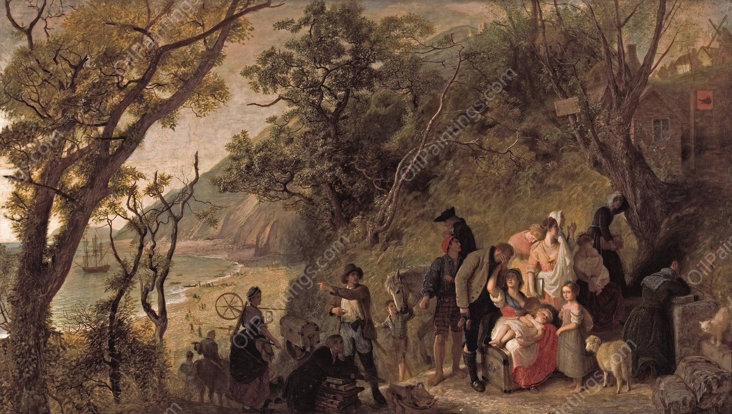 The deserted village  by Joseph Severn - Hand-Painted Oil Painting Reproduction