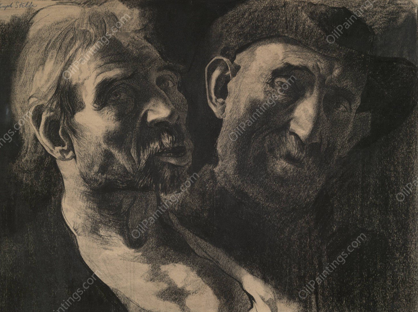 Miners  by Joseph Stella - Hand-Painted Oil Painting Reproduction