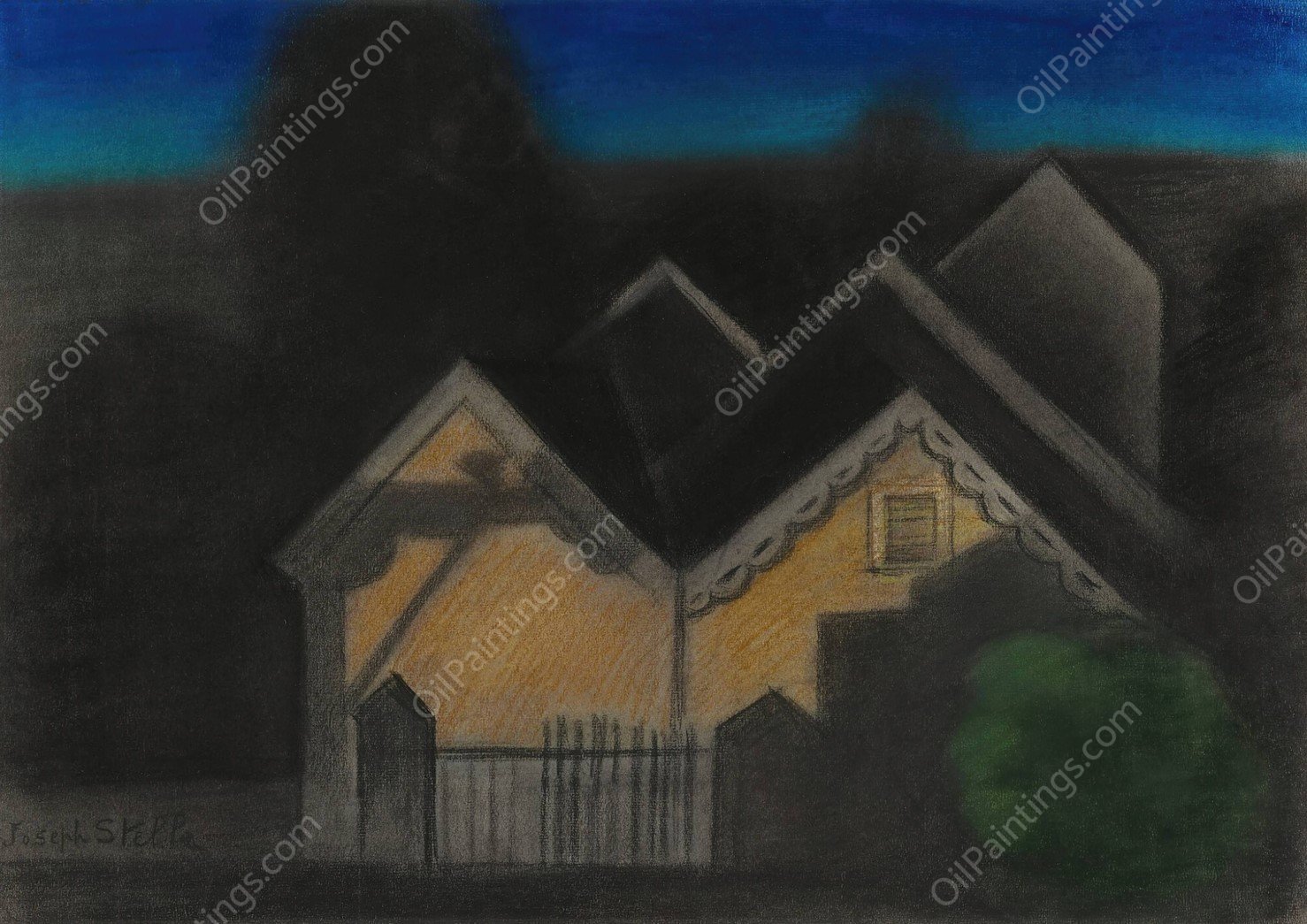 Nocturne II  by Joseph Stella - Hand-Painted Oil Painting Reproduction