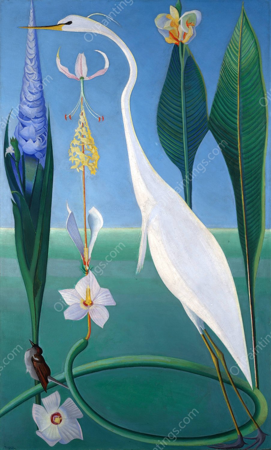 The White Heron  by Joseph Stella - Hand-Painted Oil Painting Reproduction