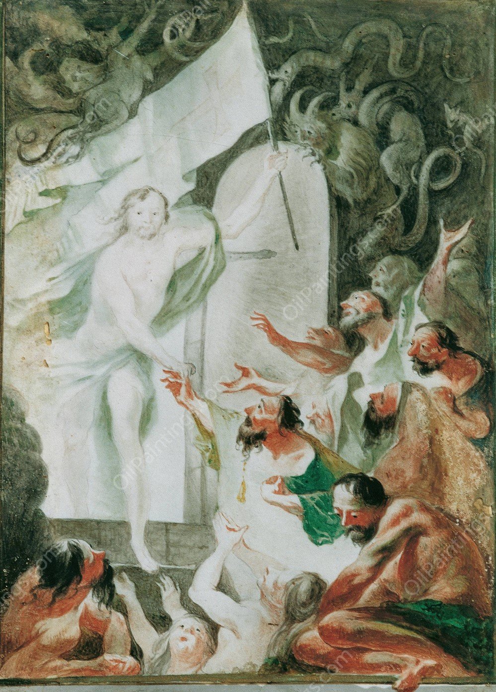 Christus in der VorhOlle  by Joseph Winterhalder The Younger - Hand-Painted Oil Painting Reproduction