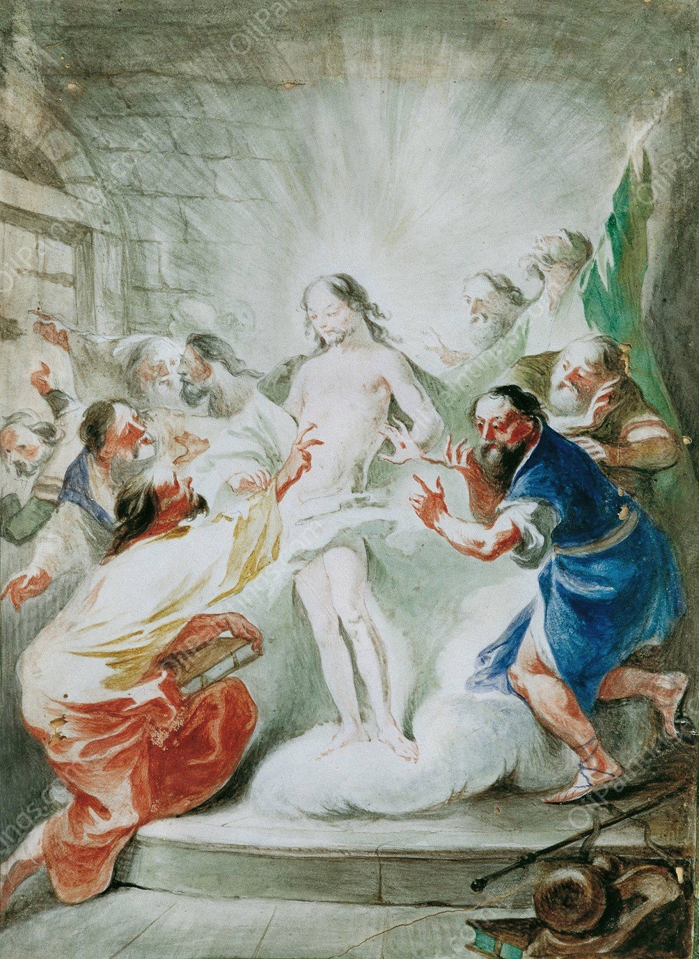 Der auferstandene Christus erscheint den Jungern  by Joseph Winterhalder The Younger - Hand-Painted Oil Painting Reproduction