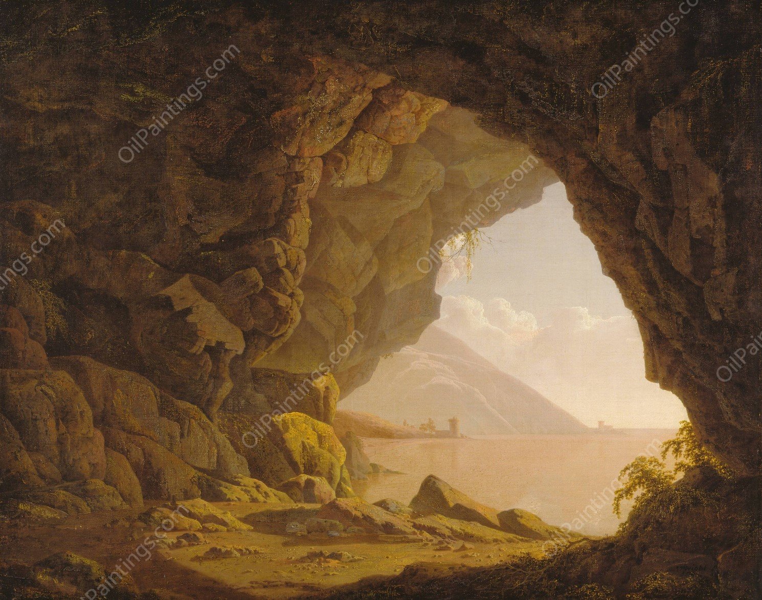 Cavern, near Naples by Joseph Wright Of Derby - Hand-Painted Oil Painting Reproduction