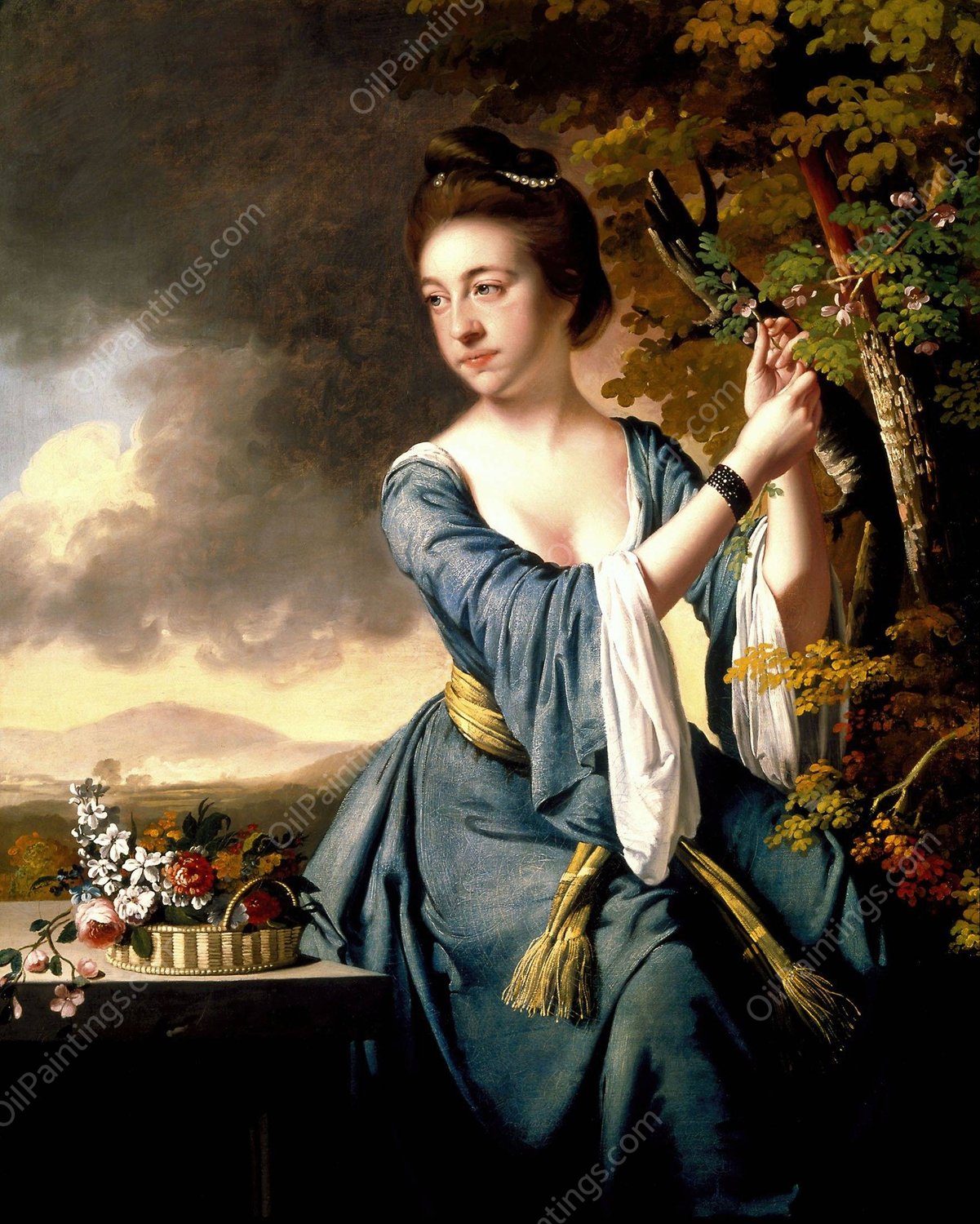 Elizabeth, Mrs. John Bostock  by Joseph Wright Of Derby - Hand-Painted Oil Painting Reproduction