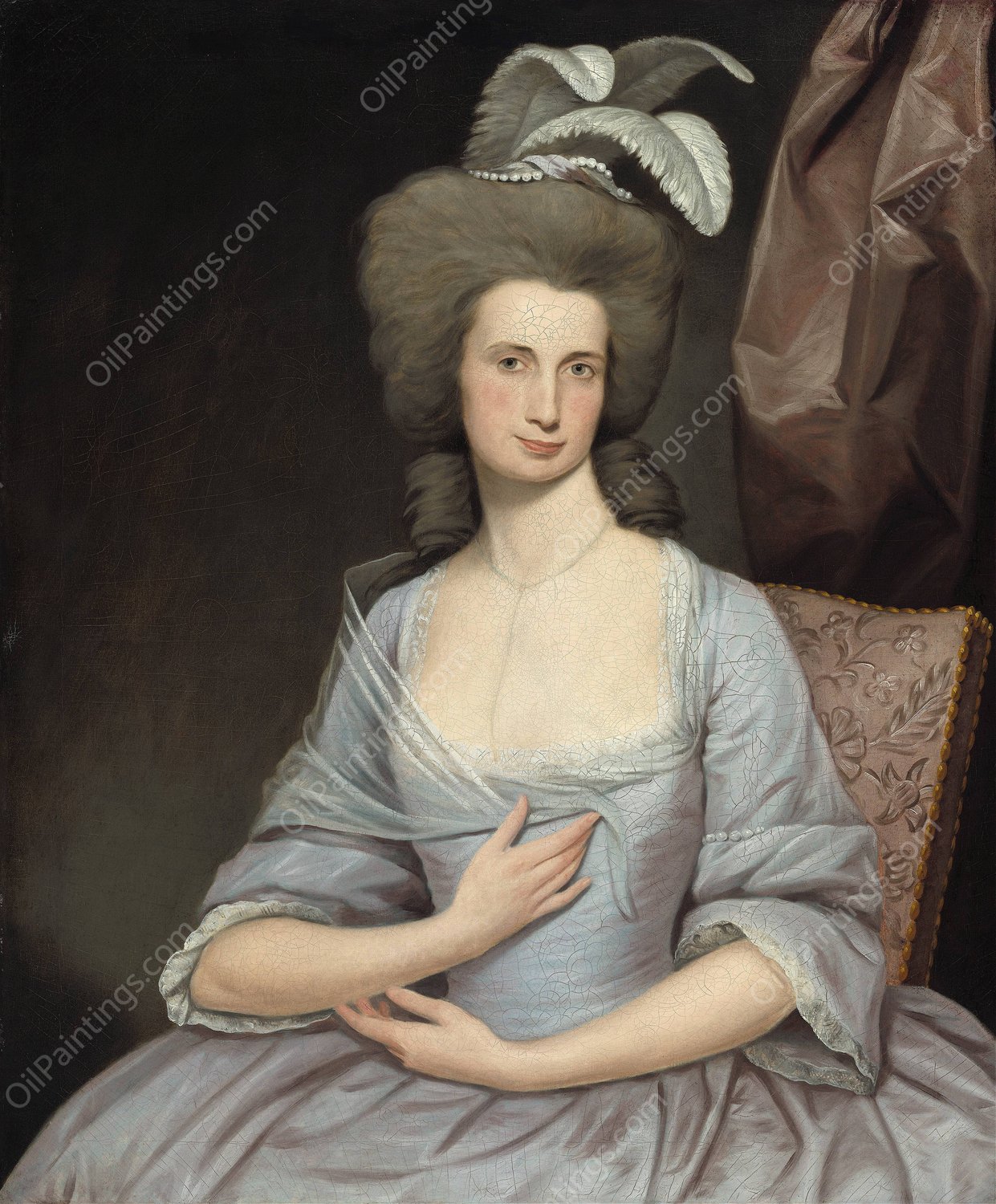 Elizabeth Stevens Carle  by Joseph Wright Of Derby - Hand-Painted Oil Painting Reproduction