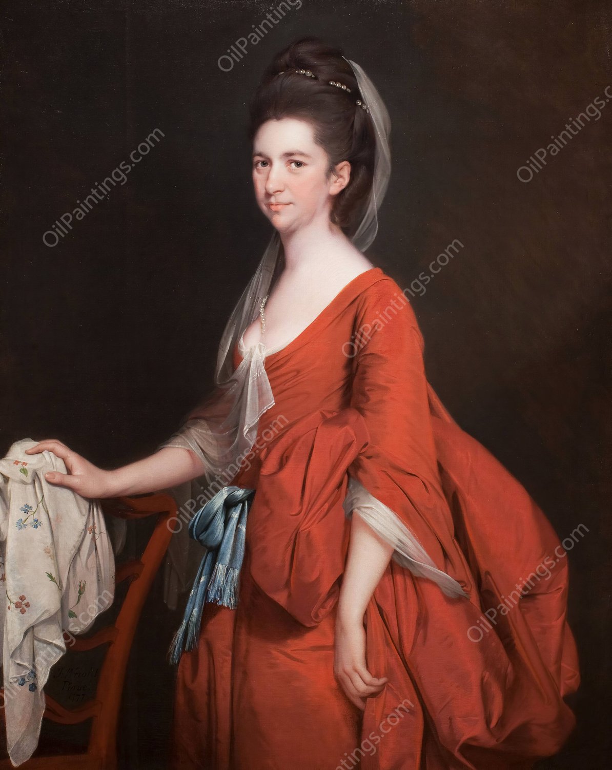 Portrait of Dorothy Beridge, nee Gladwin  by Joseph Wright Of Derby - Hand-Painted Oil Painting Reproduction