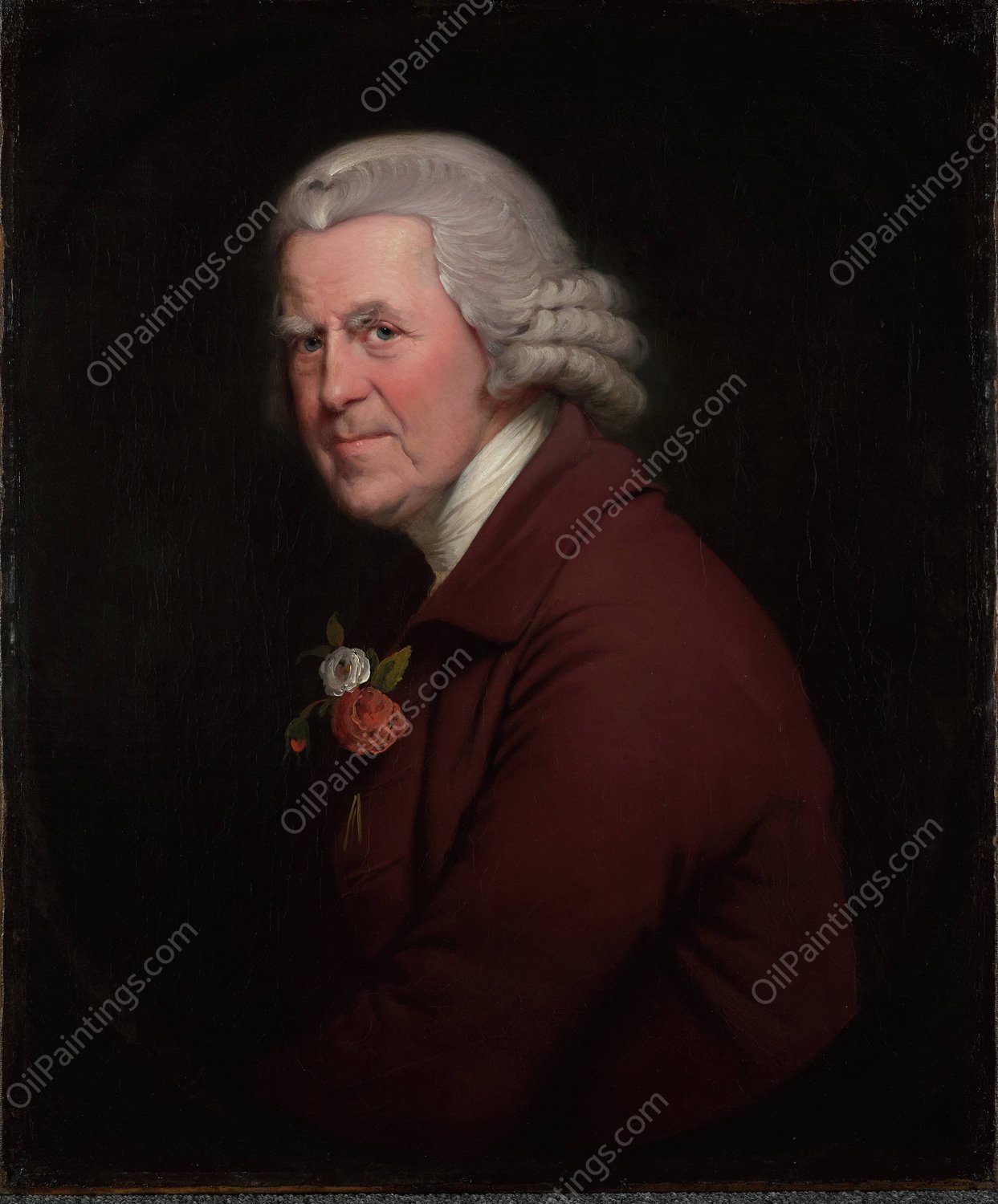 Portrait of Old John, Head Waiter at the King's Head Inn in Derby  by Joseph Wright Of Derby - Hand-Painted Oil Painting Reproduction
