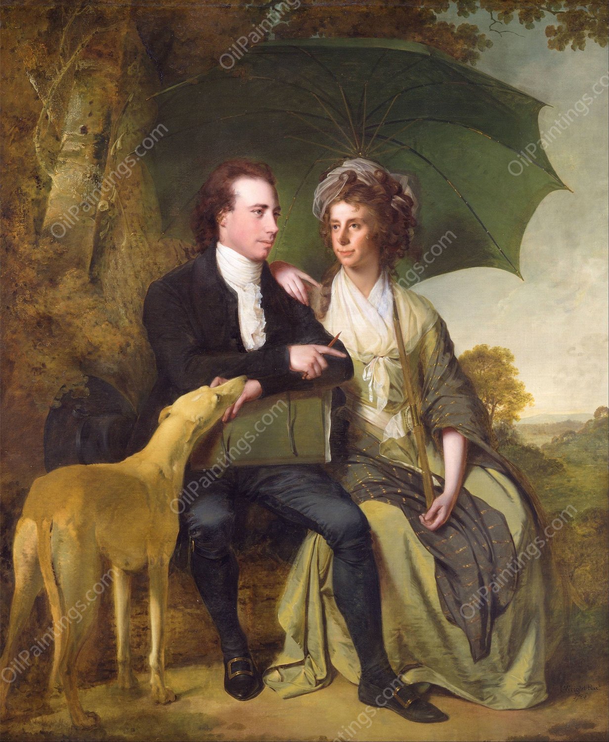 The Rev. And Mrs. Thomas Gisborne, Of Yoxhall Lodge, Leicestershire by Joseph Wright Of Derby - Hand-Painted Oil Painting Reproduction