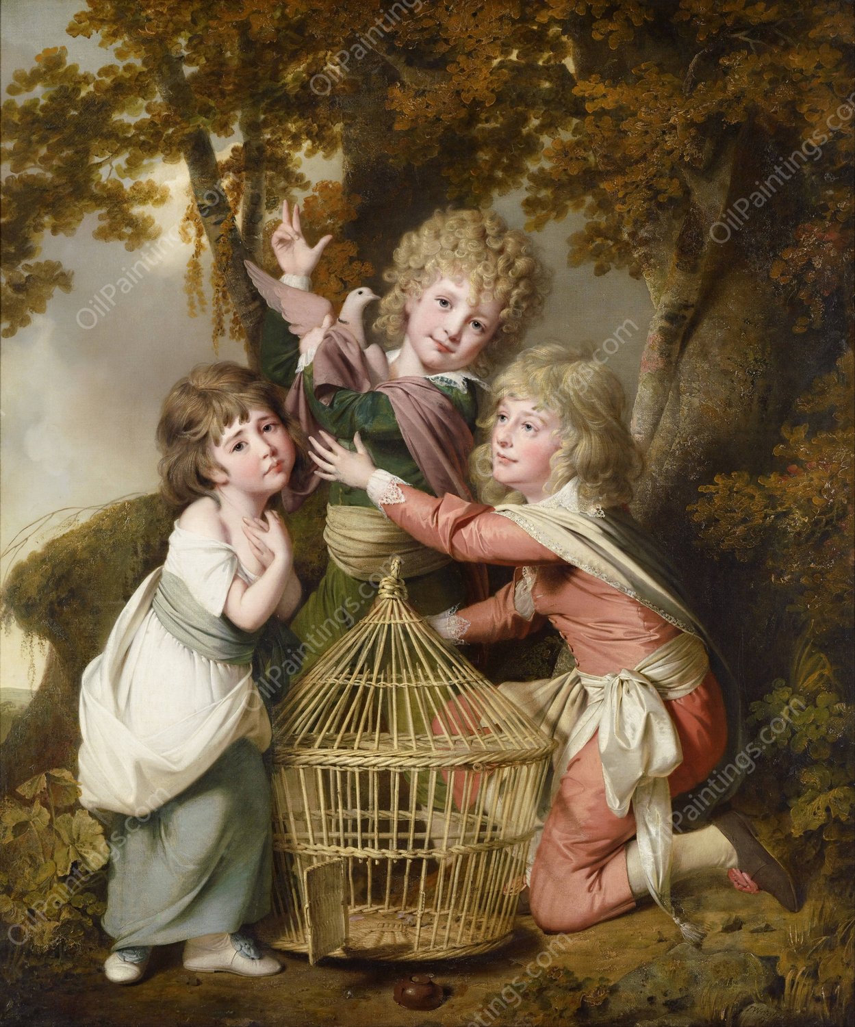 The Synnot Children by Joseph Wright Of Derby - Hand-Painted Oil Painting Reproduction