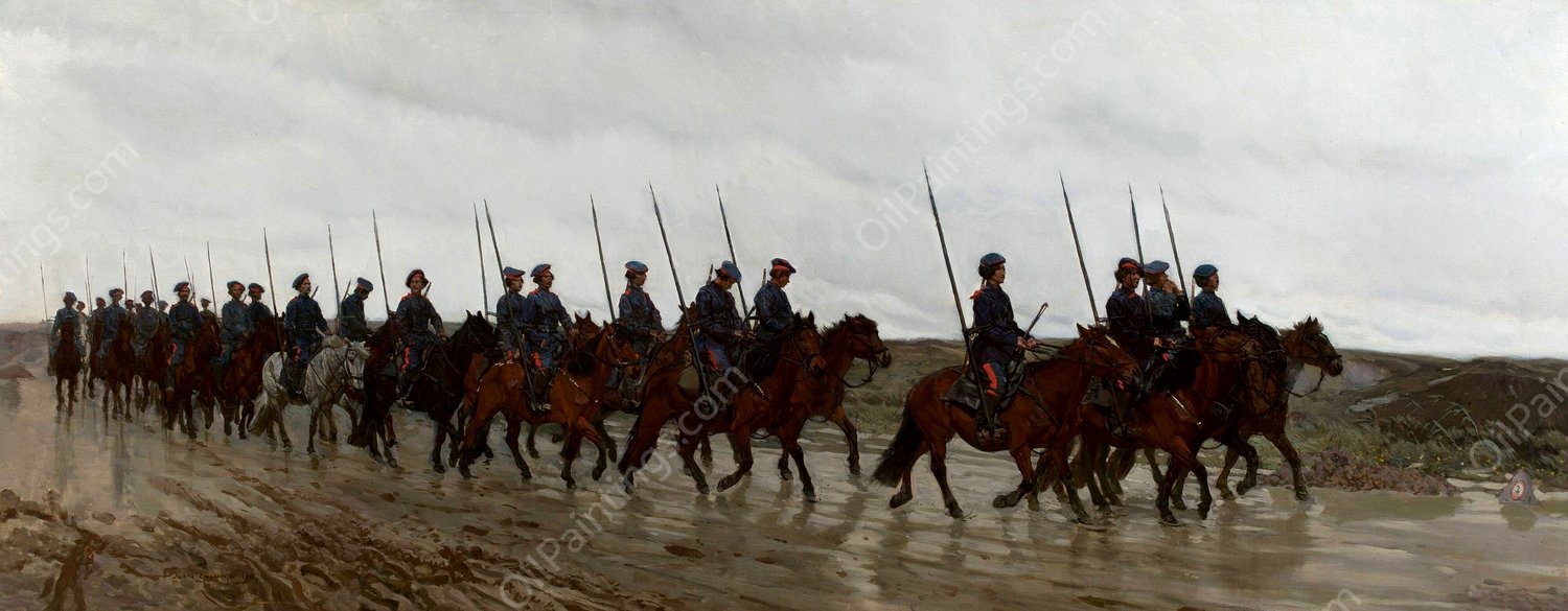 Cossacks  by Jozef Chelmonski - Hand-Painted Oil Painting Reproduction
