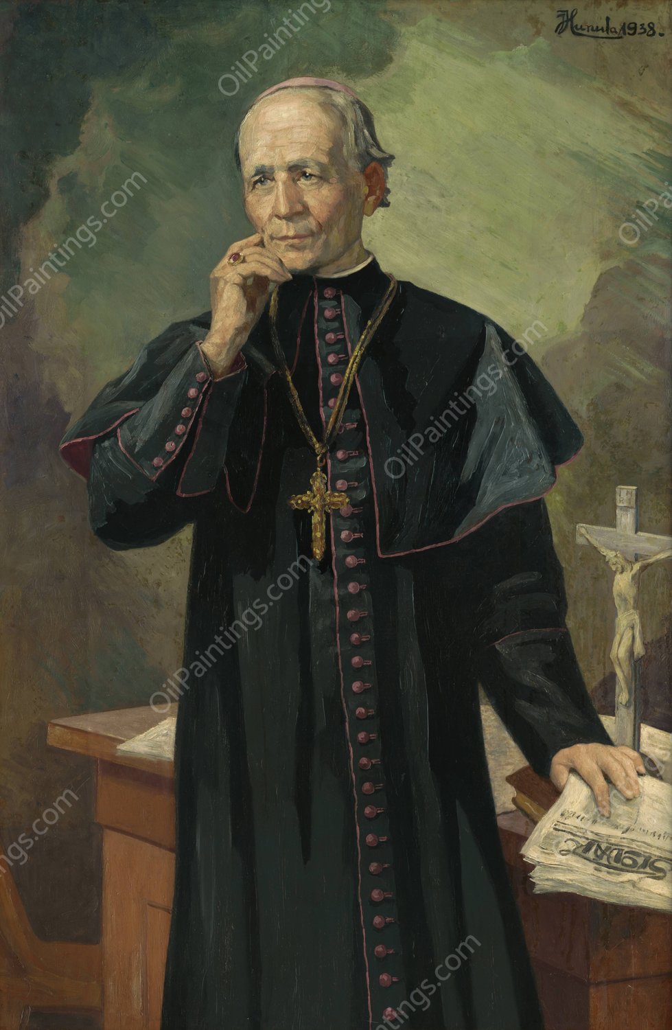 Andrej Hlinka  by Jozef Hanula - Hand-Painted Oil Painting Reproduction