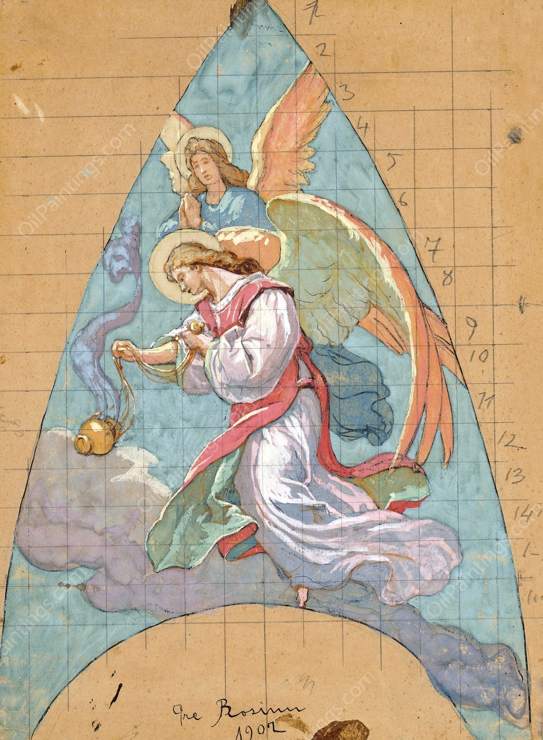 Angel  by Jozef Hanula - Hand-Painted Oil Painting Reproduction