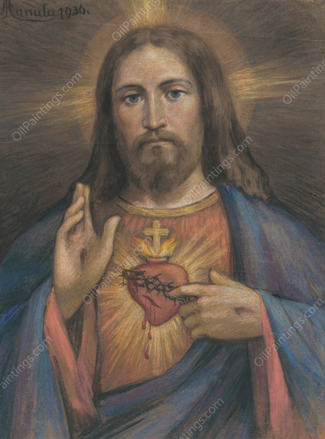 Christ  by Jozef Hanula - Hand-Painted Oil Painting Reproduction
