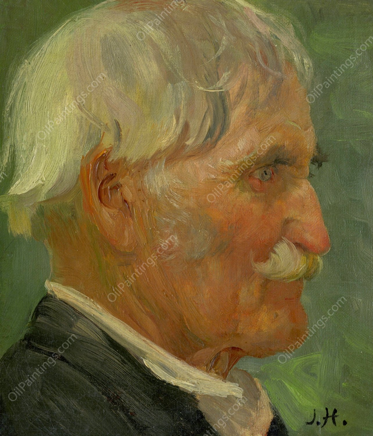 Head of an Old Man  by Jozef Hanula - Hand-Painted Oil Painting Reproduction