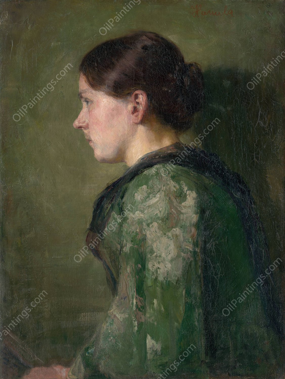 Lost in Thought  by Jozef Hanula - Hand-Painted Oil Painting Reproduction