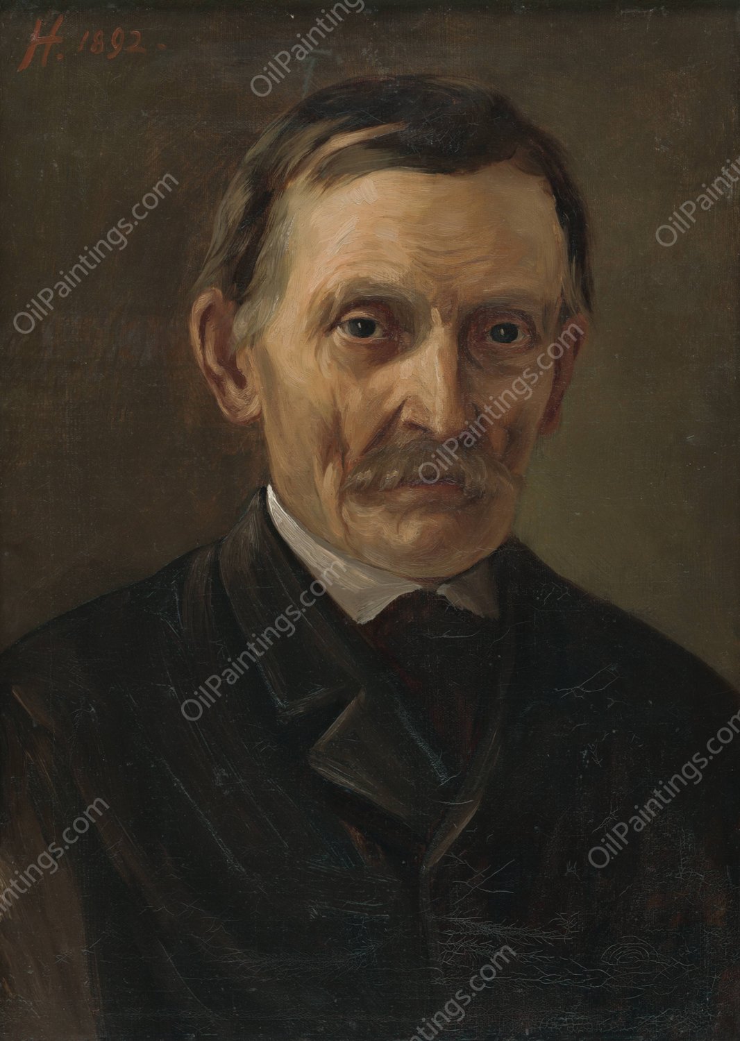 My father  by Jozef Hanula - Hand-Painted Oil Painting Reproduction