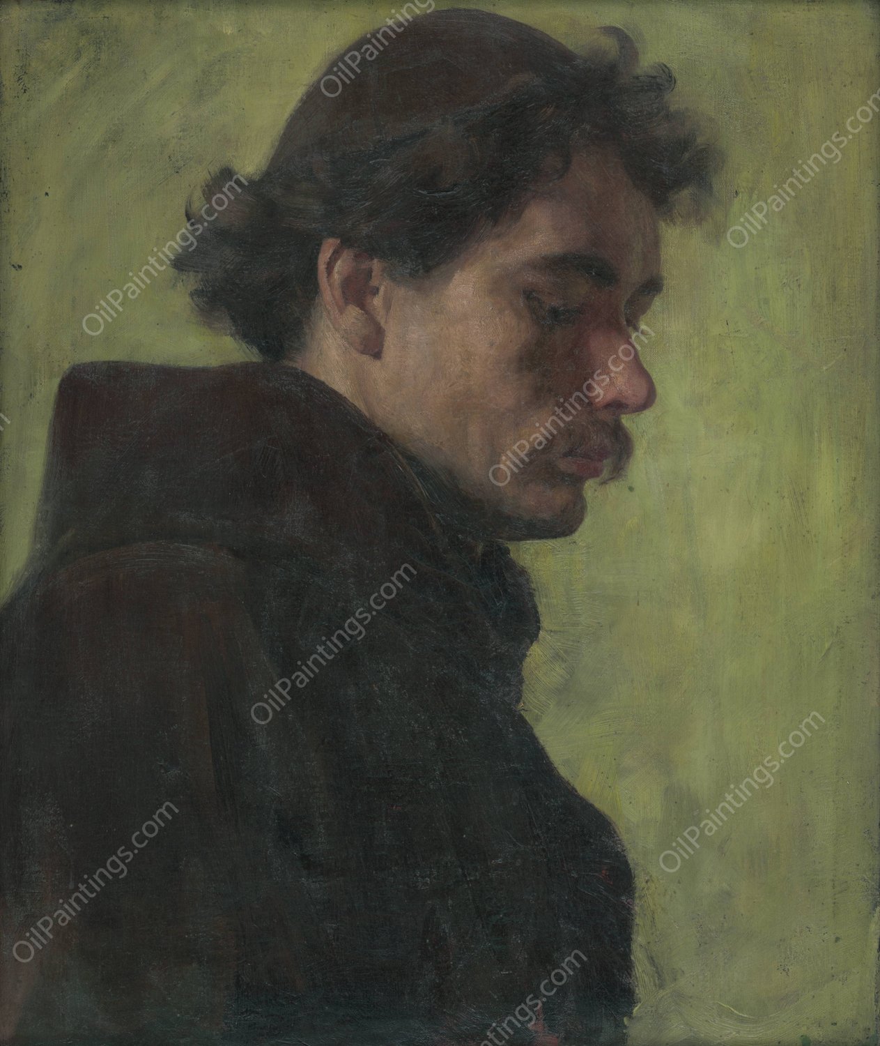 Podobizen mnicha  by Jozef Hanula - Hand-Painted Oil Painting Reproduction