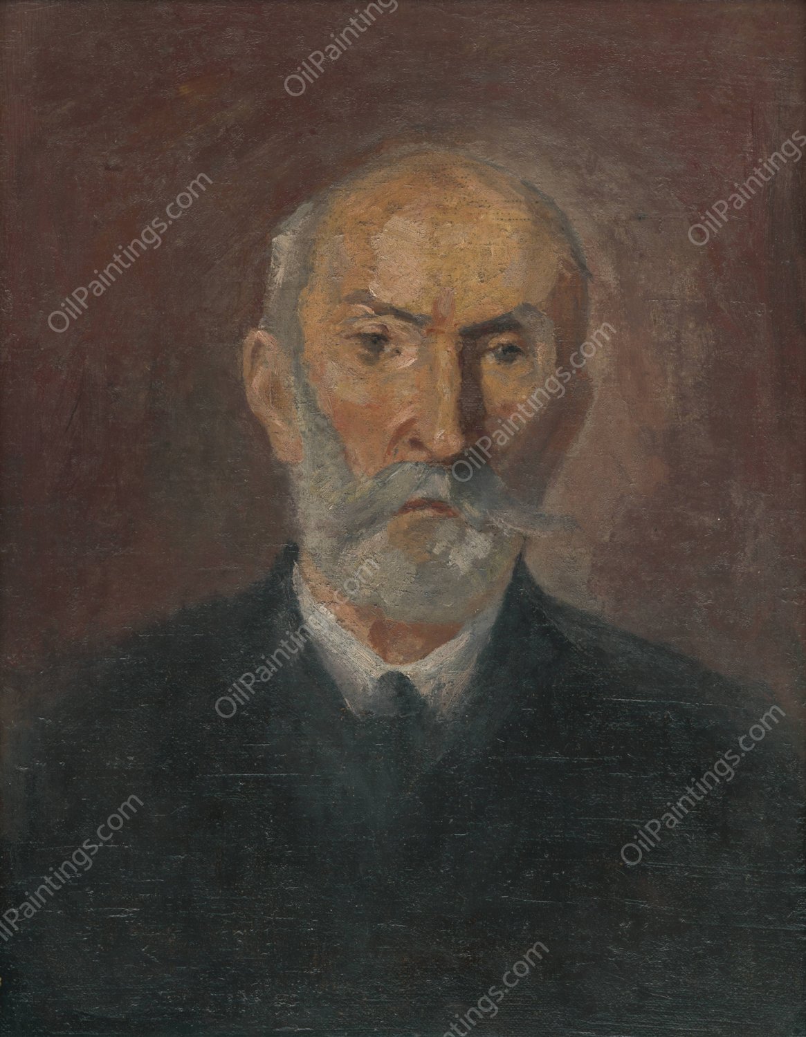 Portrait of a man  by Jozef Hanula - Hand-Painted Oil Painting Reproduction