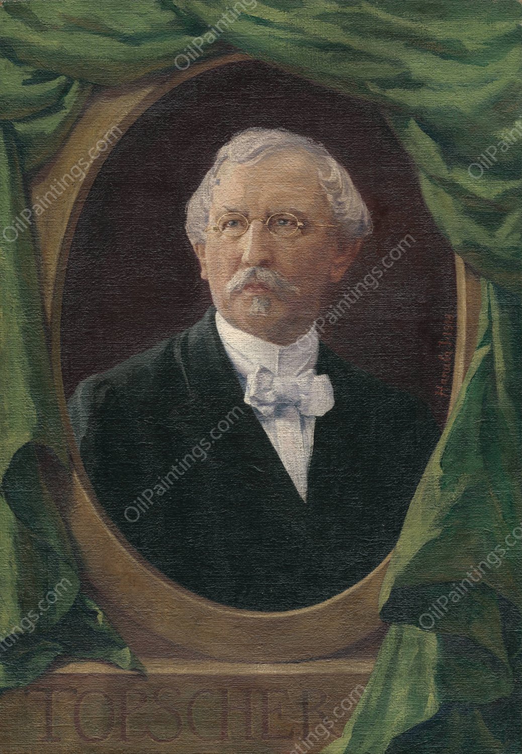 Portrait of a man  by Jozef Hanula - Hand-Painted Oil Painting Reproduction