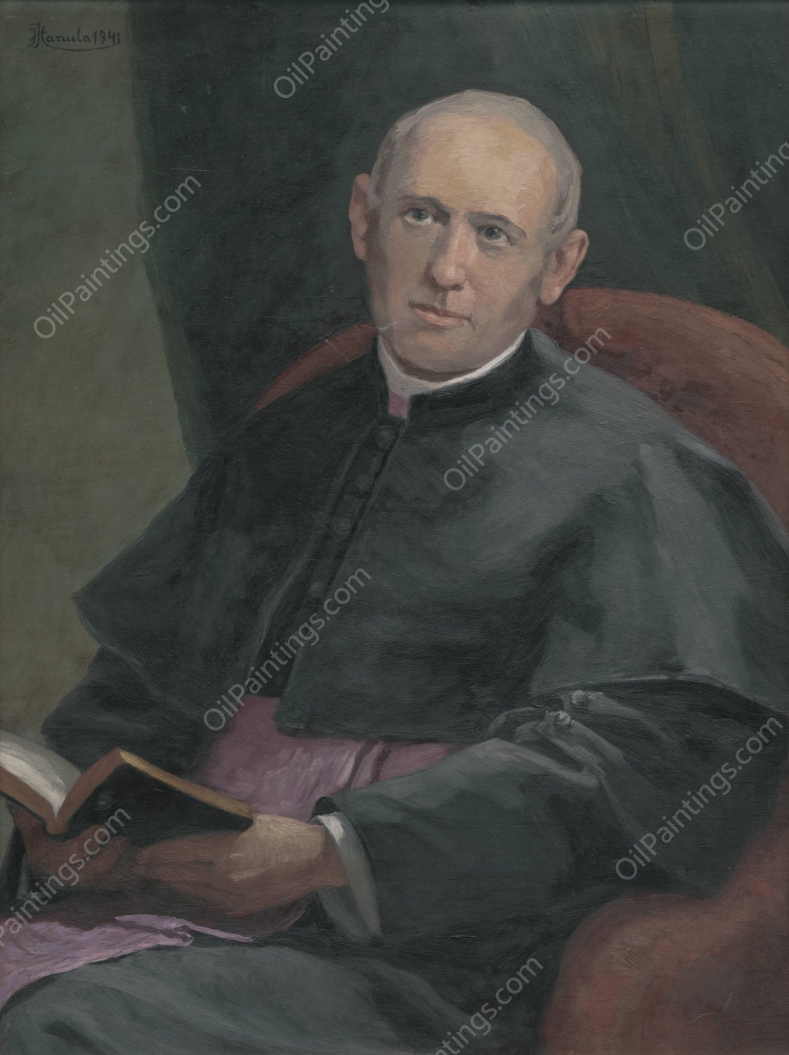 Portret farara Zemana  by Jozef Hanula - Hand-Painted Oil Painting Reproduction