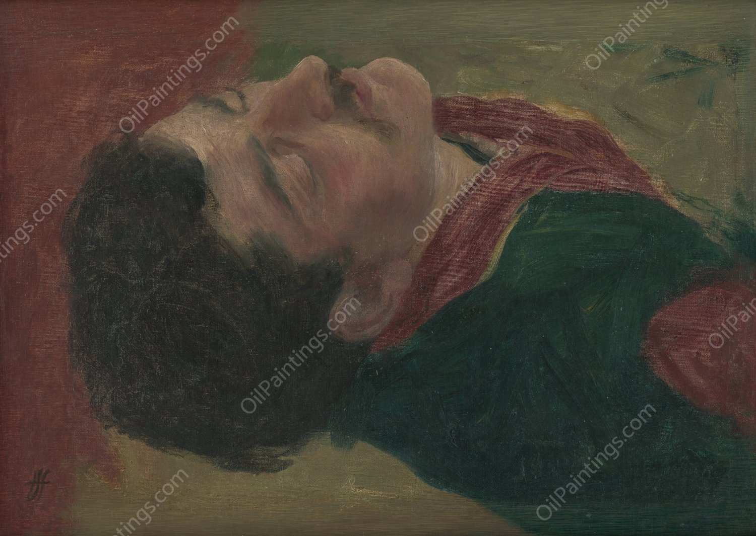 Study of the human head  by Jozef Hanula - Hand-Painted Oil Painting Reproduction