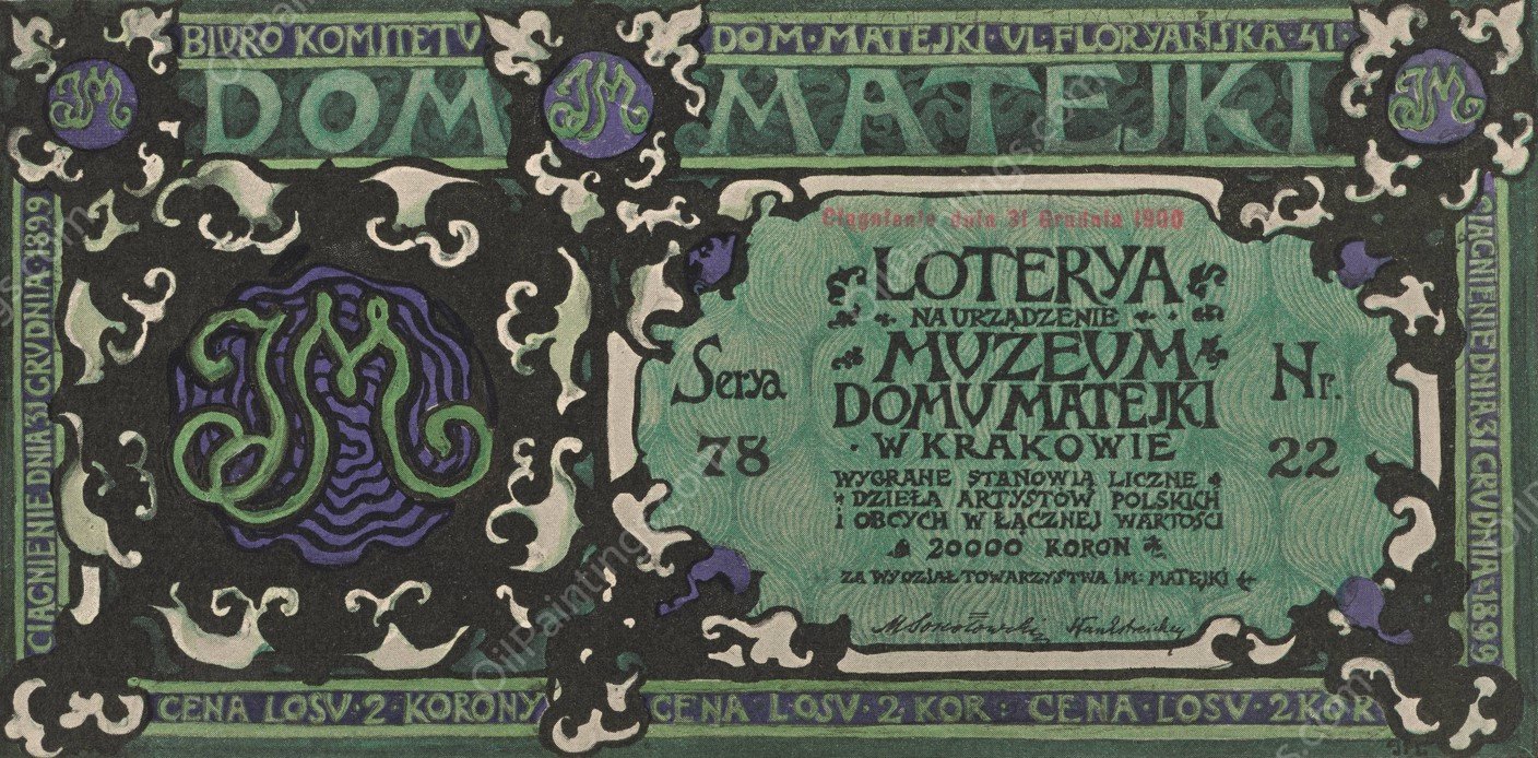 Lottery ticket  by Jozef Mehoffer - Hand-Painted Oil Painting Reproduction
