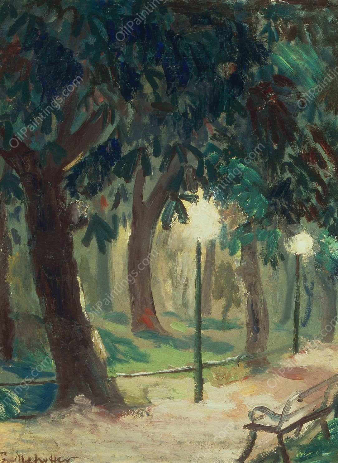 Planty Park in Krakow  by Jozef Mehoffer - Hand-Painted Oil Painting Reproduction