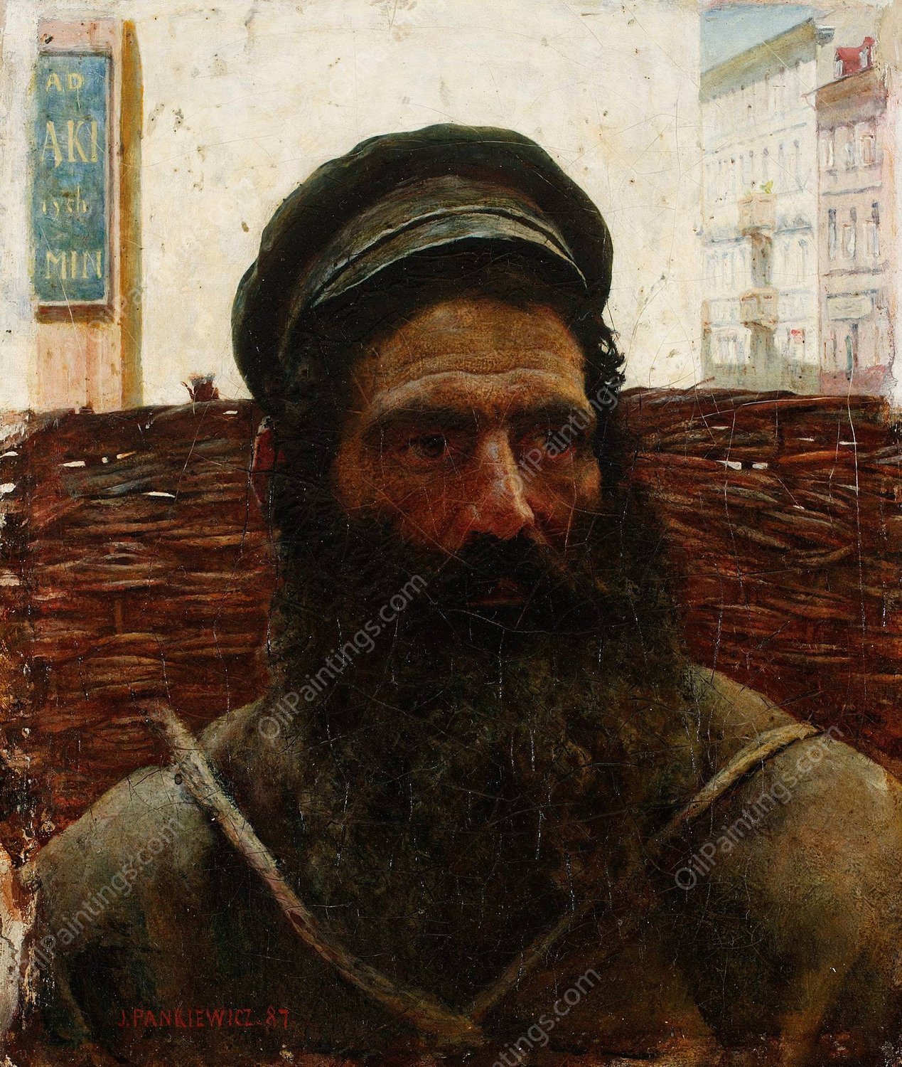 Jew with a basket  by Jozef Pankiewicz - Hand-Painted Oil Painting Reproduction
