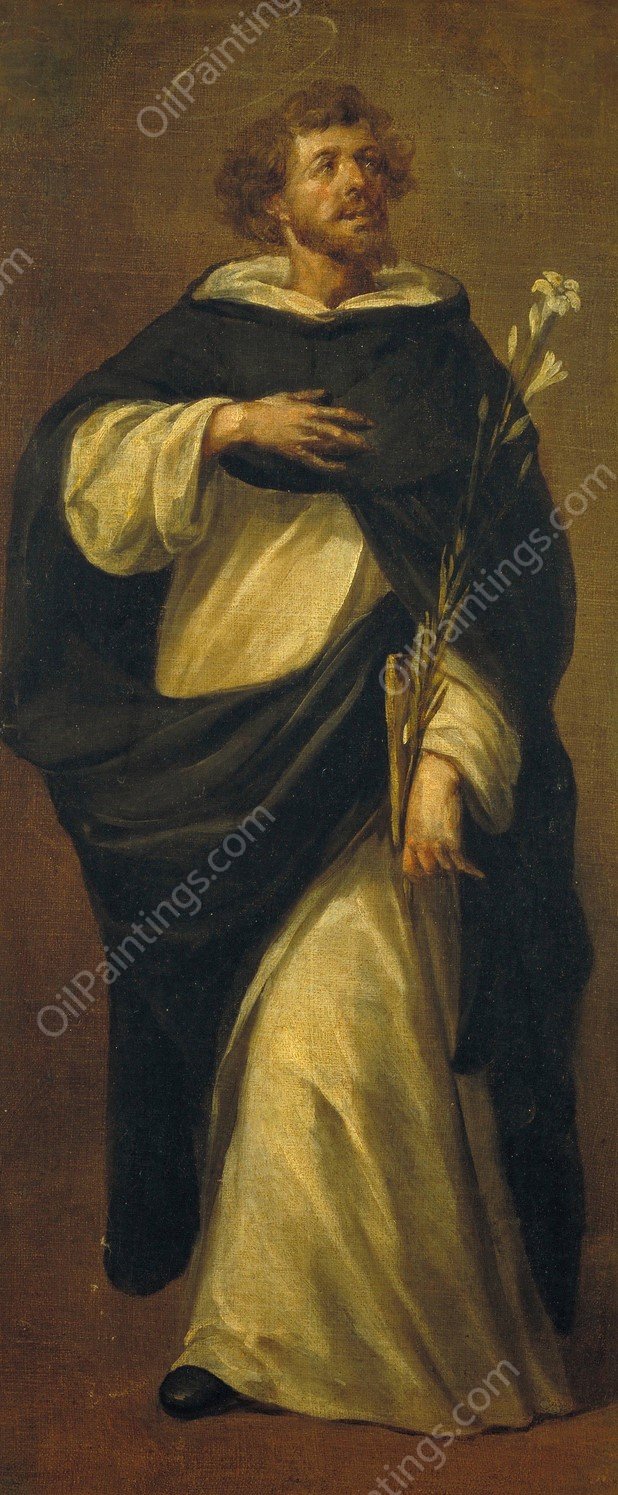 Saint Dominic de Guzman  by Juan De Valdes Leal - Hand-Painted Oil Painting Reproduction