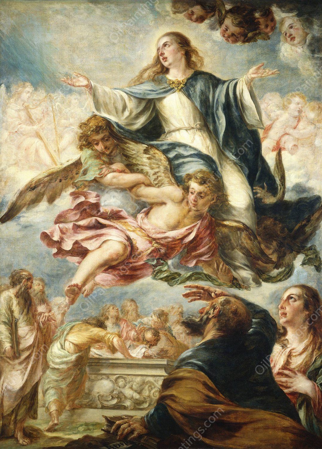 The Assumption of the Virgin  by Juan De Valdes Leal - Hand-Painted Oil Painting Reproduction