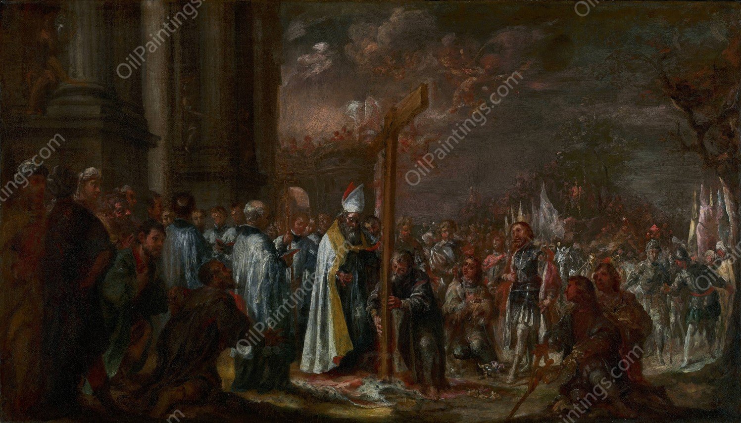 The Exaltation of the Cross  by Juan De Valdes Leal - Hand-Painted Oil Painting Reproduction