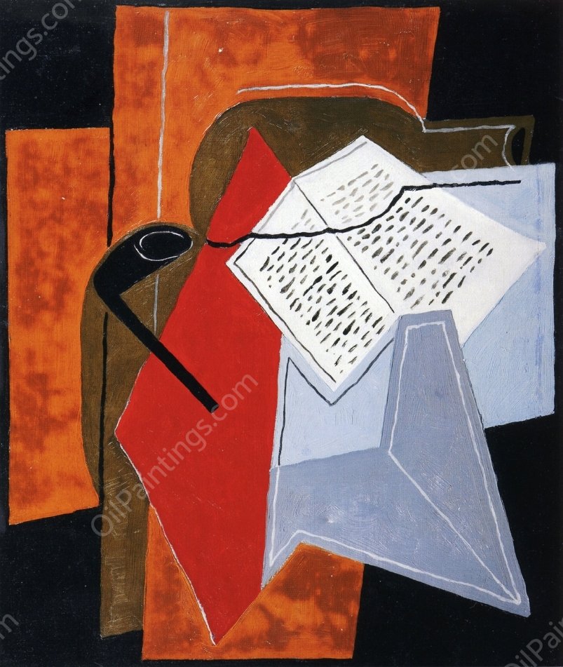 Bowl and Book by Juan Gris - Hand-Painted Oil Painting Reproduction