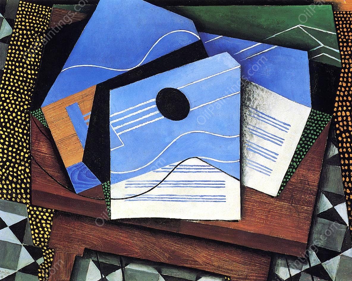 Guitar on a Table by Juan Gris - Hand-Painted Oil Painting Reproduction