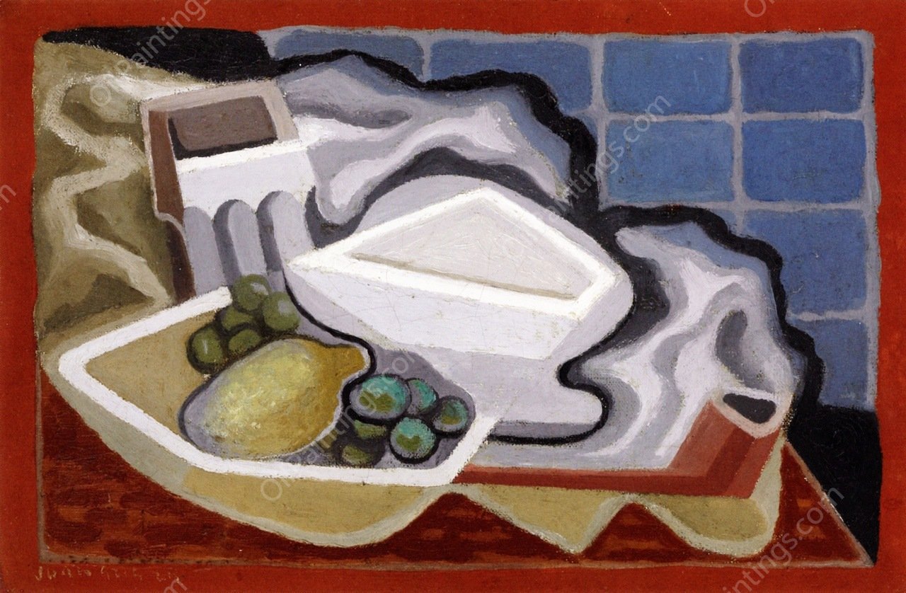 Lemon and Grapes by Juan Gris - Hand-Painted Oil Painting Reproduction