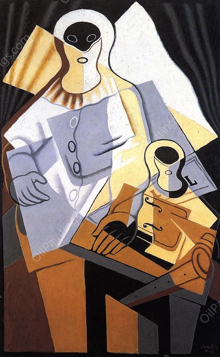 Pierrot by Juan Gris - Hand-Painted Oil Painting Reproduction