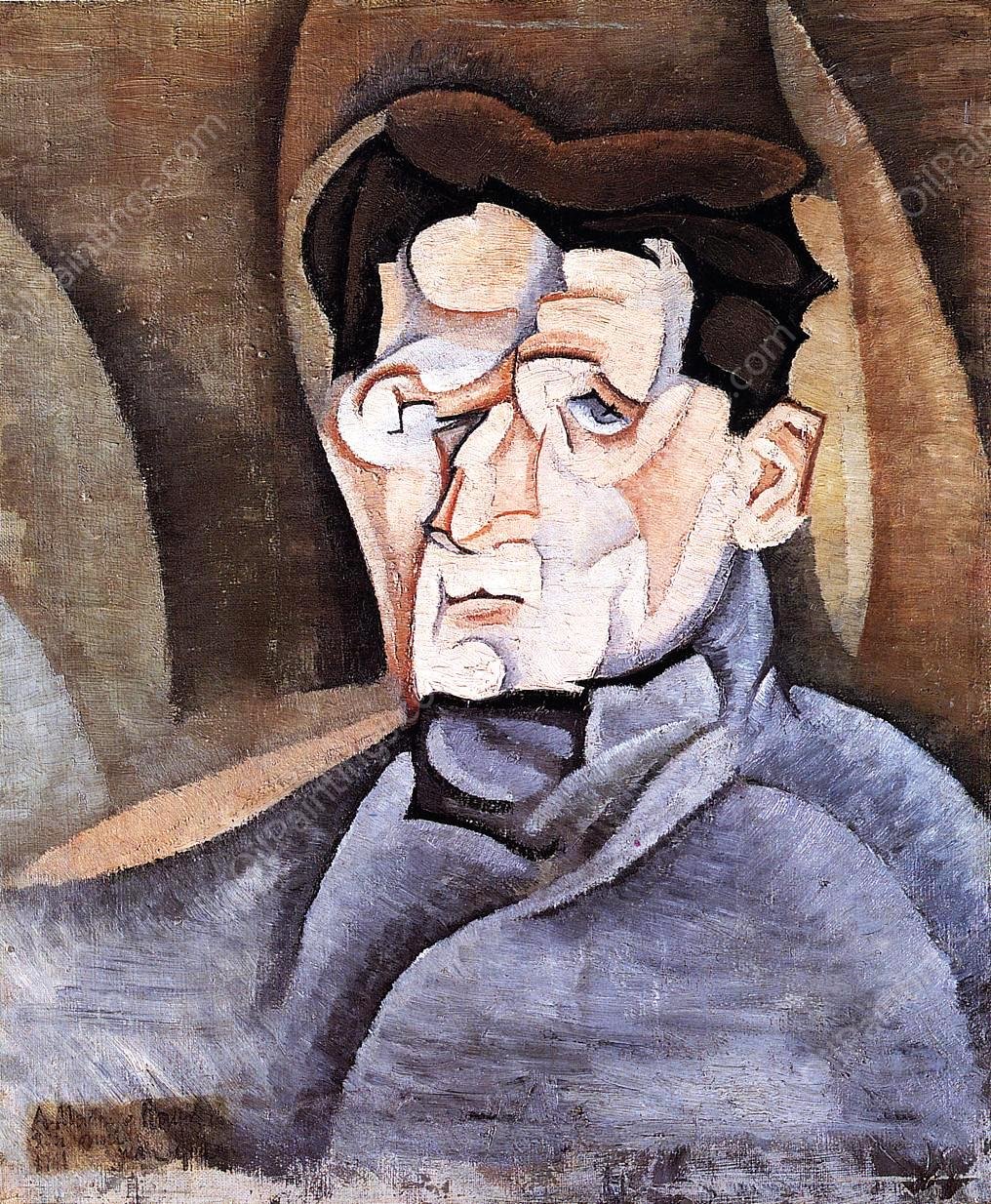 Portrait of Maurice Raynal by Juan Gris - Hand-Painted Oil Painting Reproduction