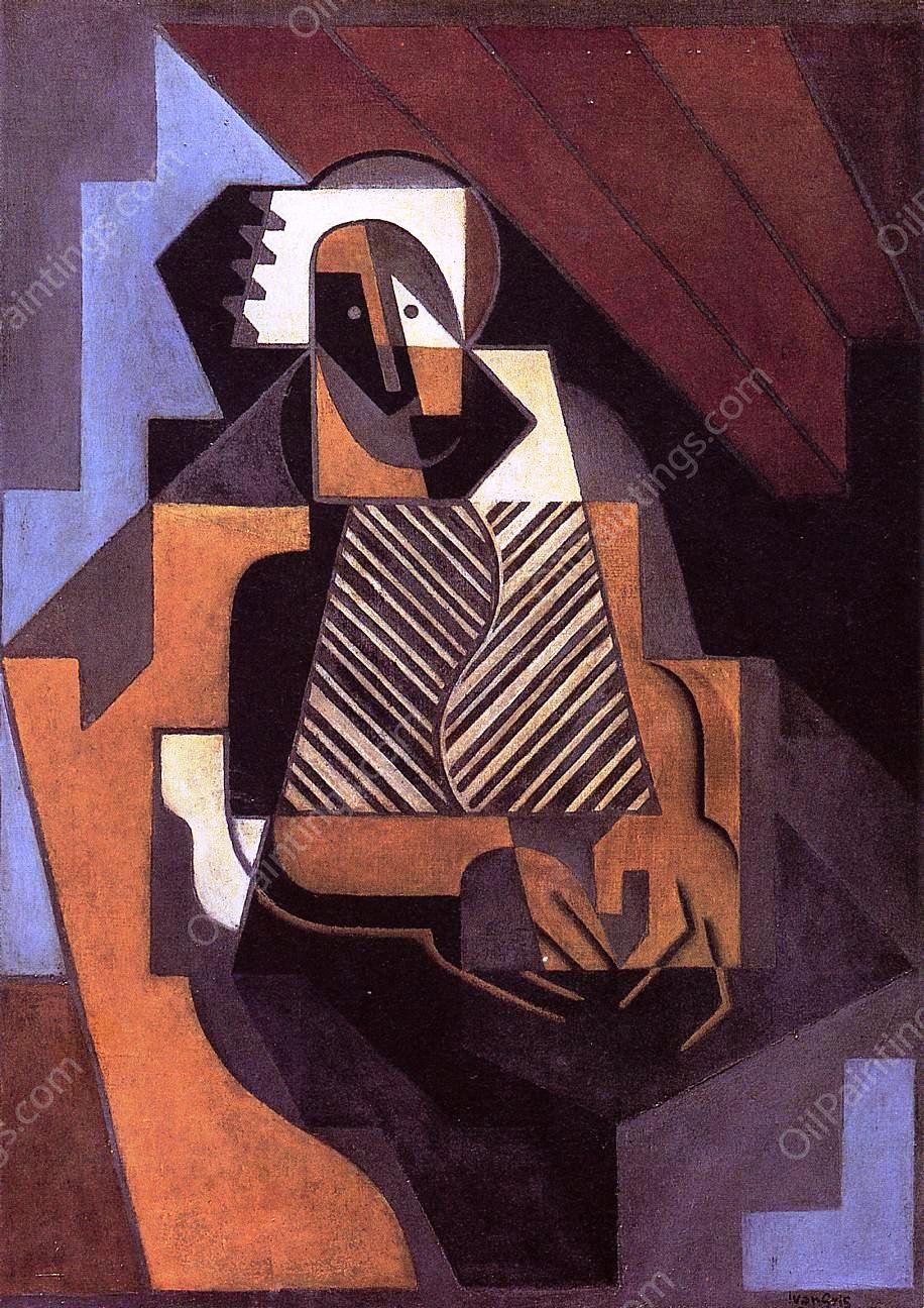 Seated Peasand Woman by Juan Gris - Hand-Painted Oil Painting Reproduction