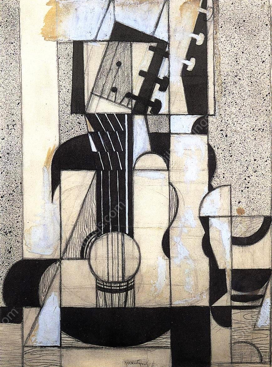 Still Life with Guitar by Juan Gris - Hand-Painted Oil Painting Reproduction