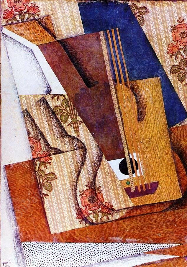 The Guitar by Juan Gris - Hand-Painted Oil Painting Reproduction