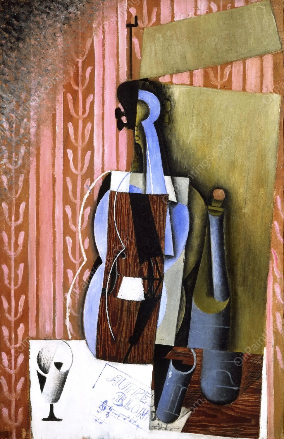 Violin by Juan Gris - Hand-Painted Oil Painting Reproduction