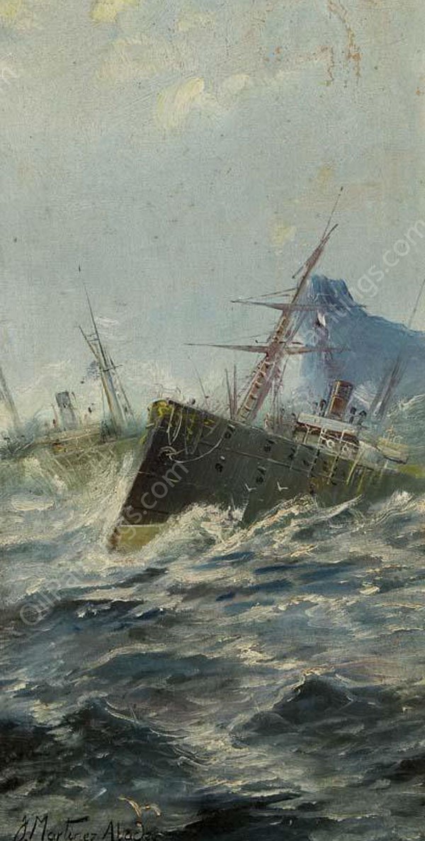 Naufragio by Juan Martinez Abades - Hand-Painted Oil Painting Reproduction