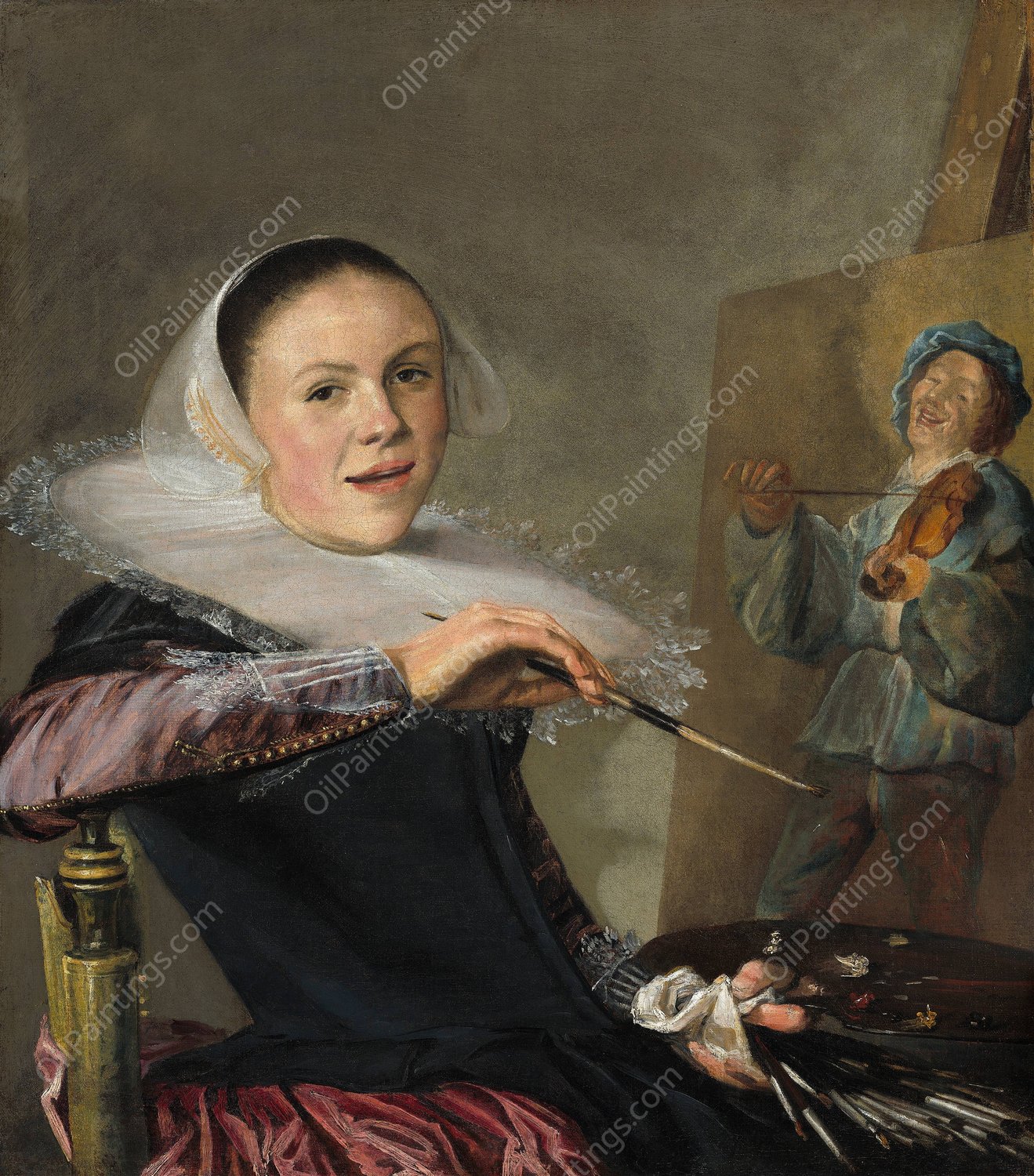 Self-Portrait  by Judith Leyster - Hand-Painted Oil Painting Reproduction