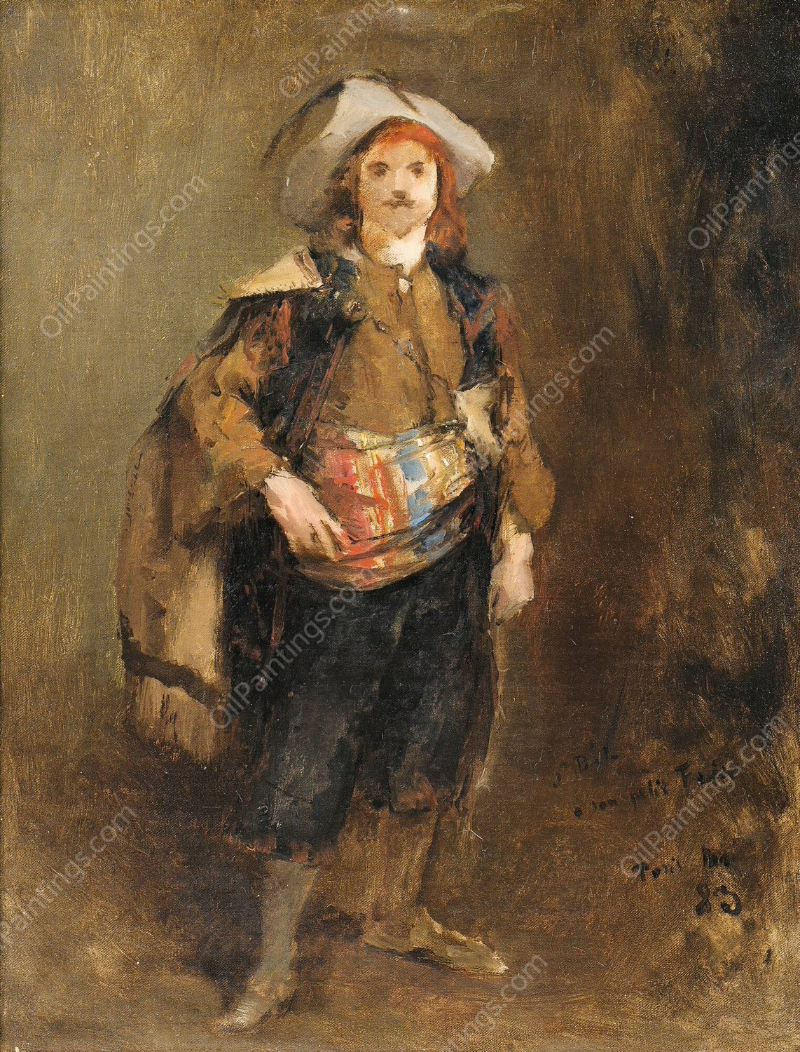 Emile Dressed As Cyrano  by Jules Bastien-Lepage - Hand-Painted Oil Painting Reproduction